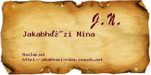 Jakabházi Nina névjegykártya